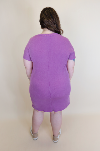 Purple Pocket Mini Dress