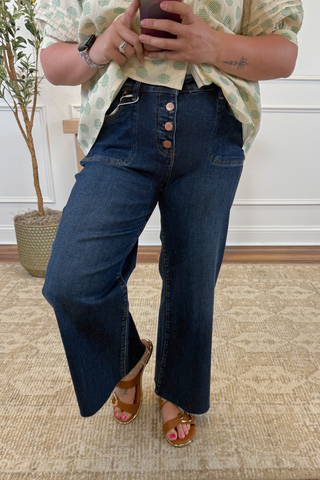 Emma High Rise Crop Wide Leg Jeans