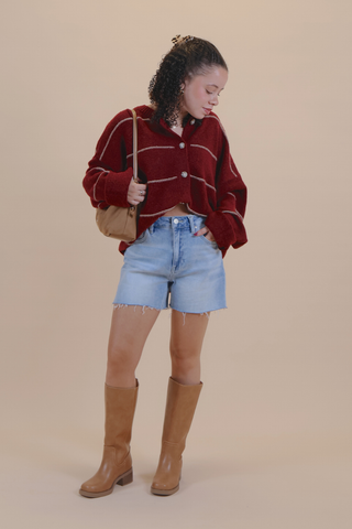 Fireside Stripe Cardigan in Plus