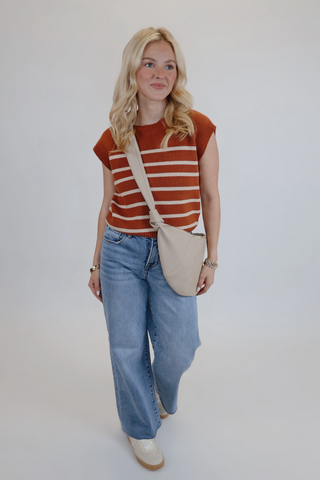 Classic Stripe Short Sleeve Sweater