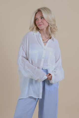 Coastal Breeze Button Down Top