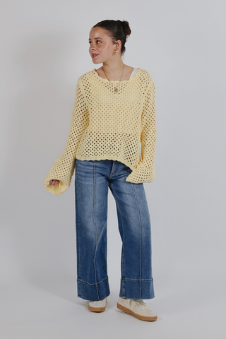 Soft Horizon Crochet Pullover