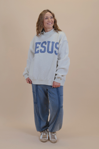 Faith Graphic Mock Neck Sweatshirt