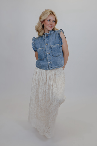 Don't Mind If I Do Denim Vest