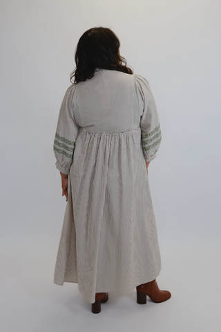 Prairie Bloom Embroidered Midi Dress