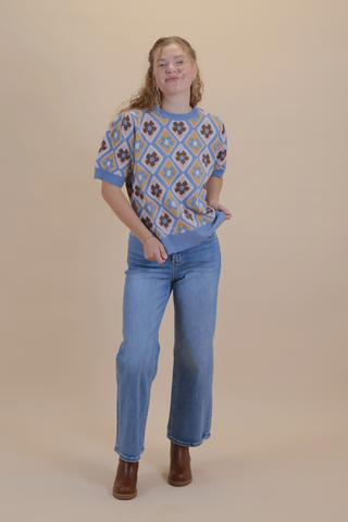 Groovy Garden Floral Sweater Top