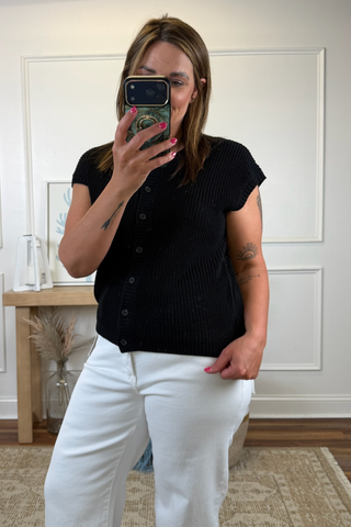 Buttonfront Knit Vest