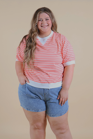 Coral Coast Striped Pullover in Plus