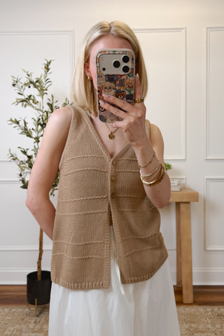 Freedom Crochet Button Vest