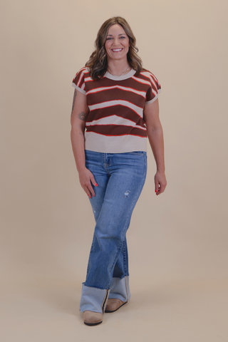 Cocoa Chevron Sweater Top