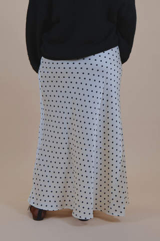 Dotted Daydream Satin Maxi Skirt