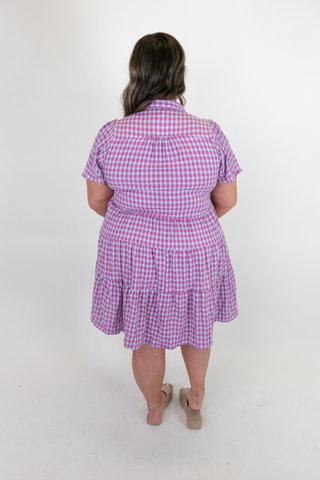 Gingham Babydoll Dress - Plus Size