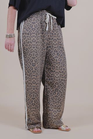 MOCHA LEOPARD PRINT PANTS