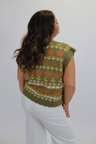 Retro Bloom Knit Vest