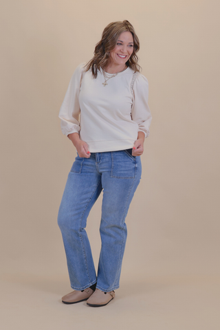 Cream Puff Sleeve Top