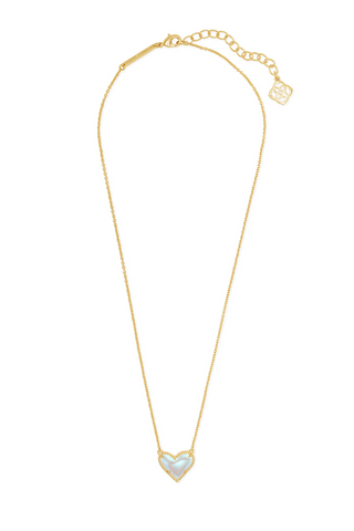 Ari Heart Gold Pendant Necklace in Dichroic Glass
