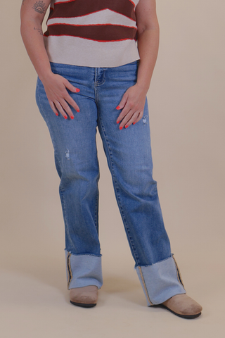 Fallon High-Rise Ankle Wide Cuffed Jeans