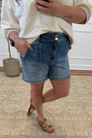 Delilah High Rise Denim Shorts