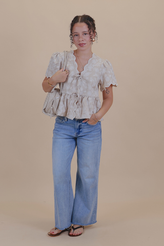Delicate Bloom Peplum Top