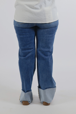 Fallon High-Rise Ankle Wide Cuffed Jeans