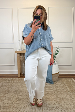 Wander Free Chambray Shirt Top