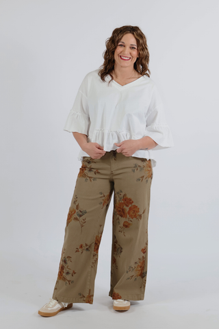 Washed Willow Ruffle Knit Top
