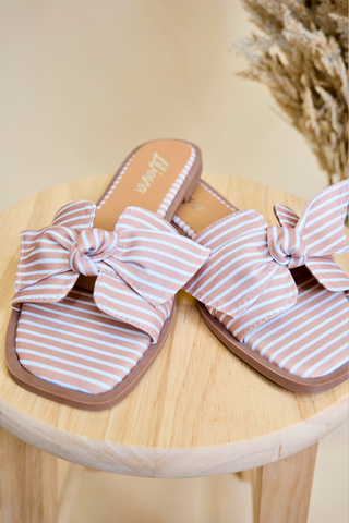 Hailie Striped Bow Sandals