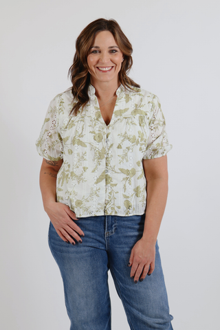 Soft Garden V-Neck Blouse