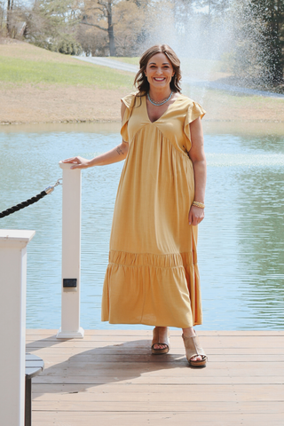 golden midi dress Grace Loves Lace Silky Satin Midi Gold