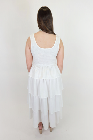 Ruffled Radiance Dress - Off White