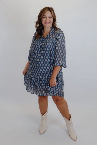 Boho Ruffle Hem Mini Dress