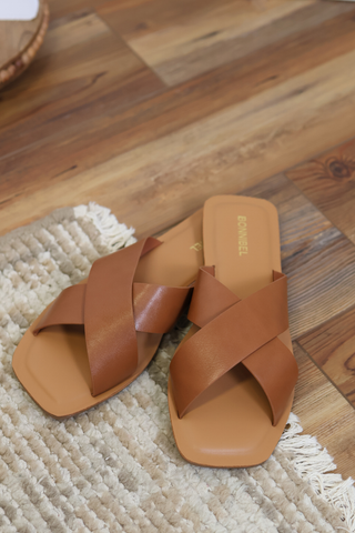 Golden Hour Cross Strap Slides
