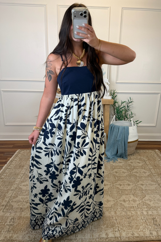 Mediterranean Muse Leaf Maxi Dress