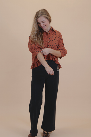 The Polly Polka Dot Ruffle Top