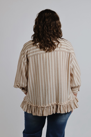 Sunday Stroll Striped Ruffle Shirt