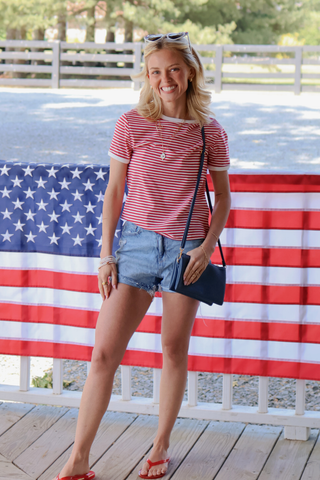 Ruby Coast Striped Ribbed Tee