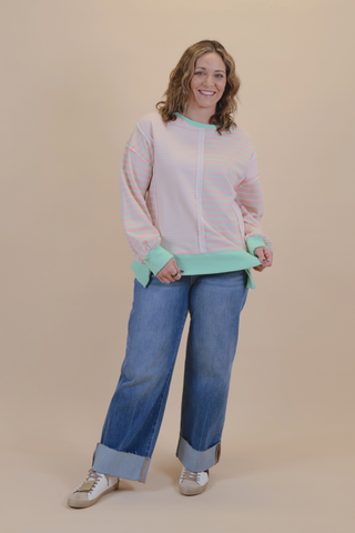 Sweet Mint Stripe Top