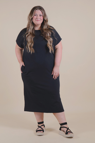 Midnight Ease Midi Dress in Plus
