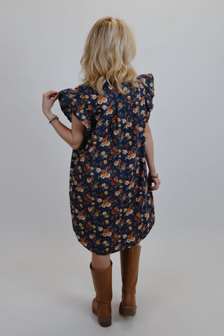 Saddle Rose Ruffle Dress