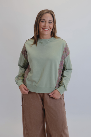 Sage Patchwork Dream Pullover