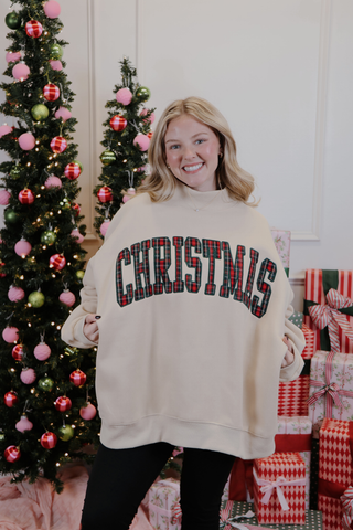 Plaid Christmas Varsity Sweatshirt