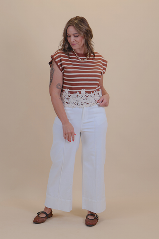 Cider Stripe Crochet Top