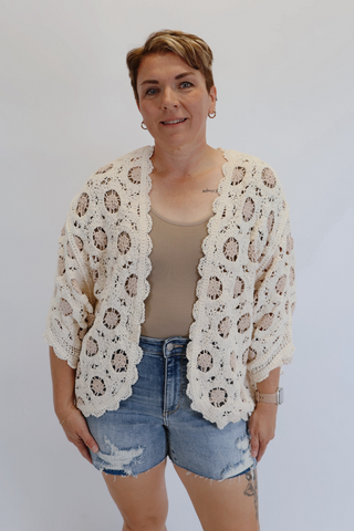 Latte Sippin' Crochet Cardigan