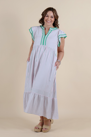 The Green Harbor Stripe Midi
