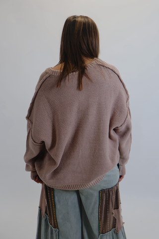 Blush Haven V-Neck Sweater in plus