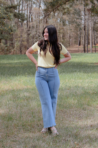Sunny Days Fine Knit Sweater Top