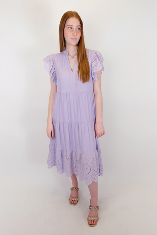 Lavender Lace Eyelet Dress