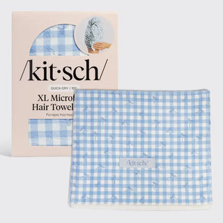 Gingham Bow Microfiber Hair Towel