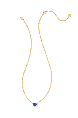 Cailin Gold Pendant Necklace in Blue Crystal