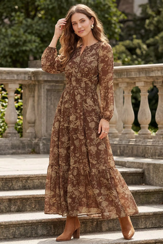 Hollow Creek Floral Tiered Maxi Dress